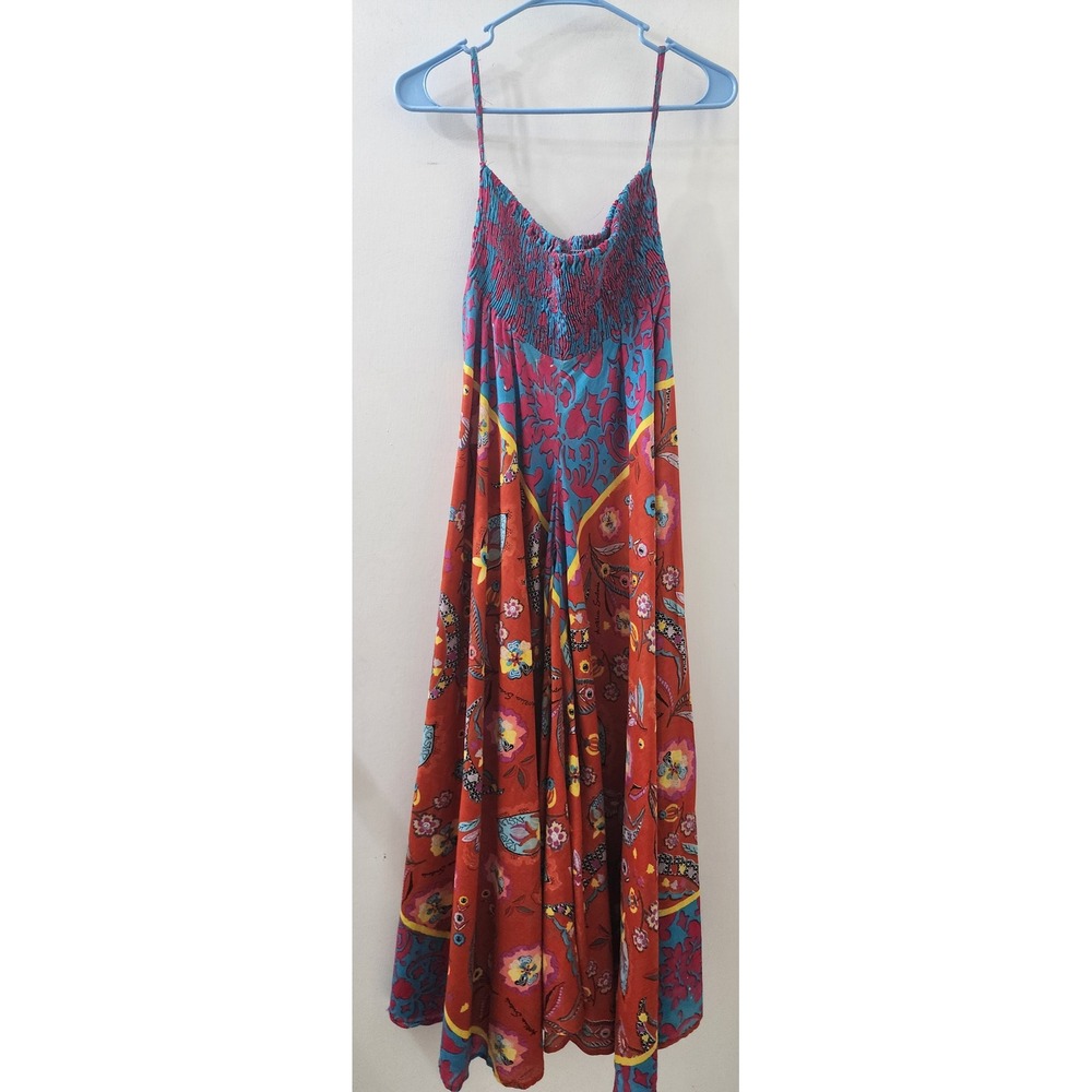 Antica Sartoria Giacomo Cinque Boho Floral Smocked Maxi Dress Jumpsuit One Size